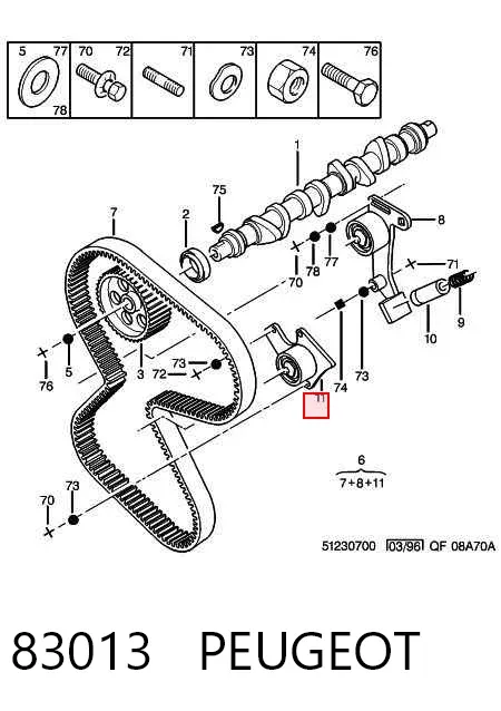 Rolka prowadząca kierunkowa paska rozrządu 83013 Peugeot/Citroen
