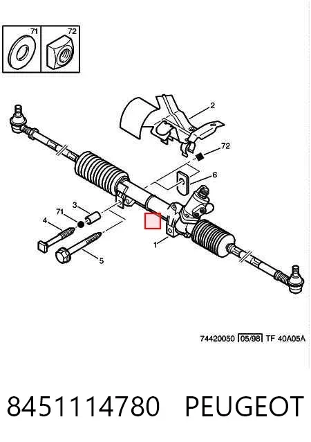 Listwa kierownicza (maglownica) 8451114780 Peugeot/Citroen