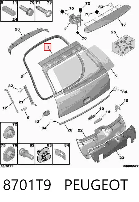 Drzwi tylne (bagażnika 3/5) Citroen C4 I