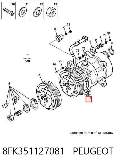 Sprężarka klimatyzacji 8FK351127081 Peugeot/Citroen