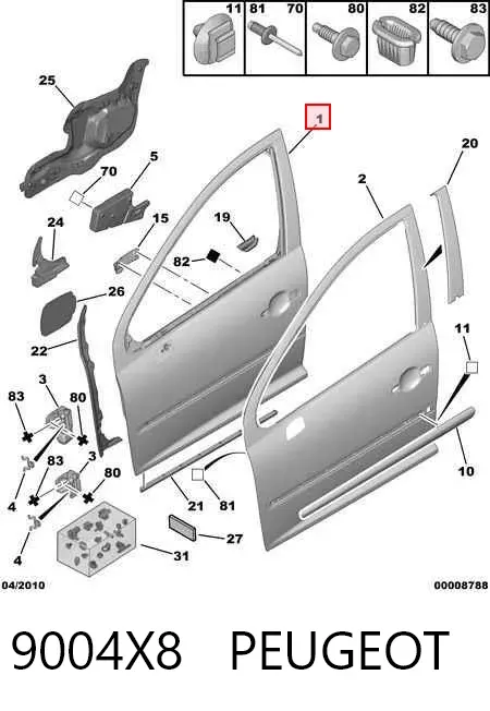 Drzwi przednie prawe Peugeot 207 SW