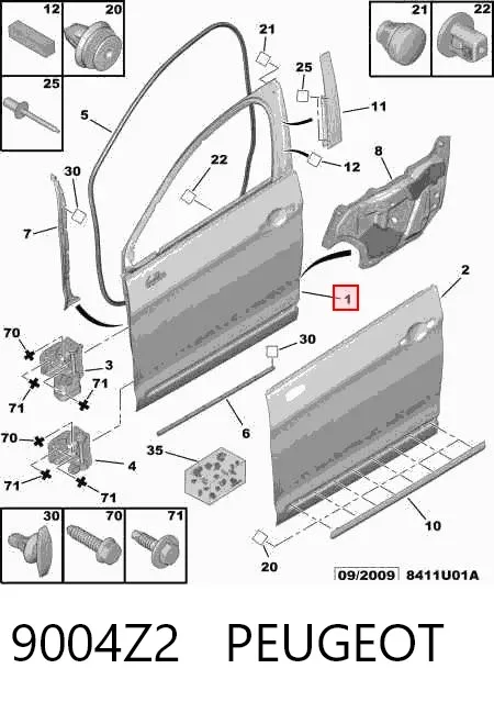 Drzwi przednie prawe Citroen C5 III