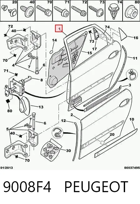 Drzwi tylne prawe Citroen C5 I