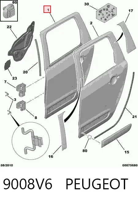 Drzwi tylne prawe Citroen C3 Picasso