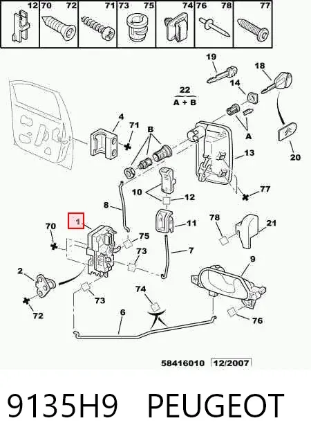 Zamek drzwi przednich lewych Citroen Jumpy I