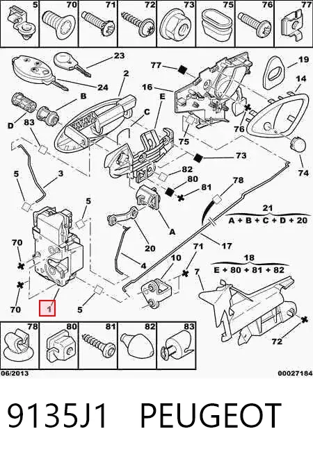 Zamek drzwi przednich lewych Citroen C5 I