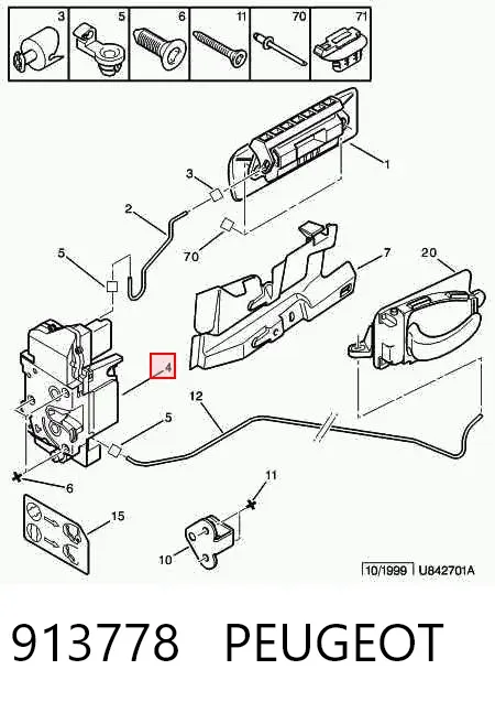 Zamek drzwi tylnych lewych Citroen Xsara Picasso