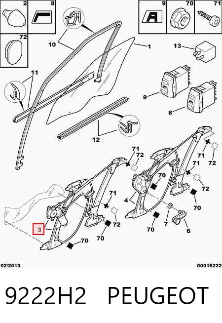 Mechanizm podnoszenia szyby drzwi przednich prawych Citroen Xsara N1