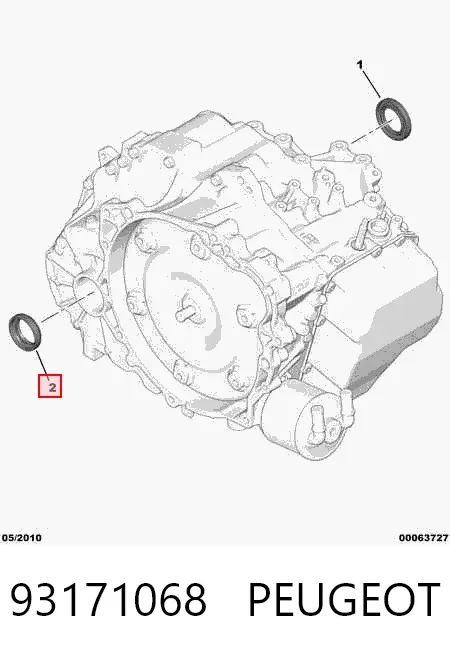 Uszczelniacz półosi lewej mostu przedniego 93171068 Peugeot/Citroen
