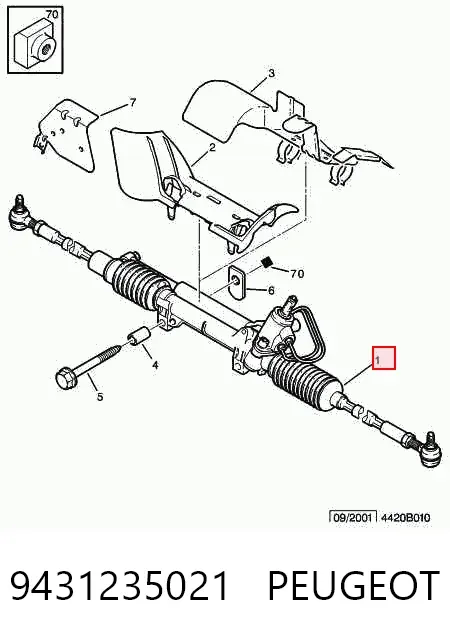 Listwa kierownicza (maglownica) 9431235021 Peugeot/Citroen