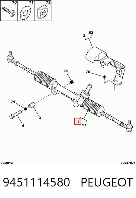 Listwa kierownicza (maglownica) 9451114580 Peugeot/Citroen