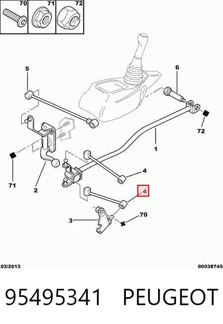 Mechanizm - cięgno zmiany biegów 95495341 Peugeot/Citroen