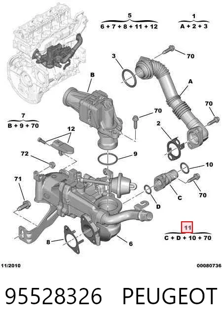 Wąż łącznika chłodnicy EGR 95528326 Peugeot/Citroen