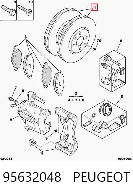 Tarcza hamulcowa przednia 95632048 Peugeot/Citroen