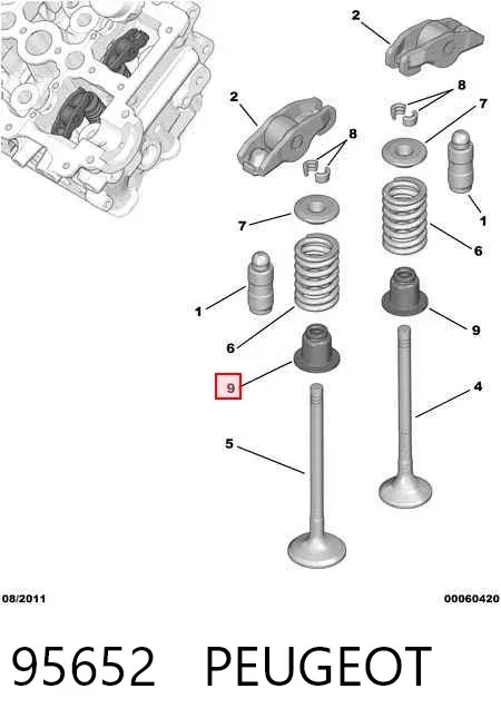 Uszczelniacz zaworu dolotowego/wylotowego 95652 Peugeot/Citroen