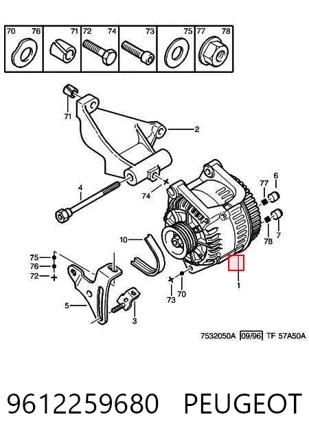 Alternator 9612259680 Peugeot/Citroen