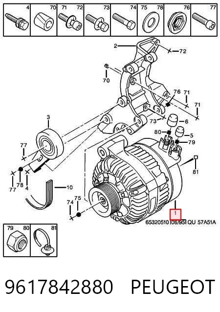 Alternator 9617842880 Peugeot/Citroen
