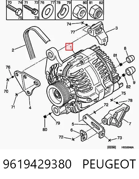 Alternator 9619429380 Peugeot/Citroen