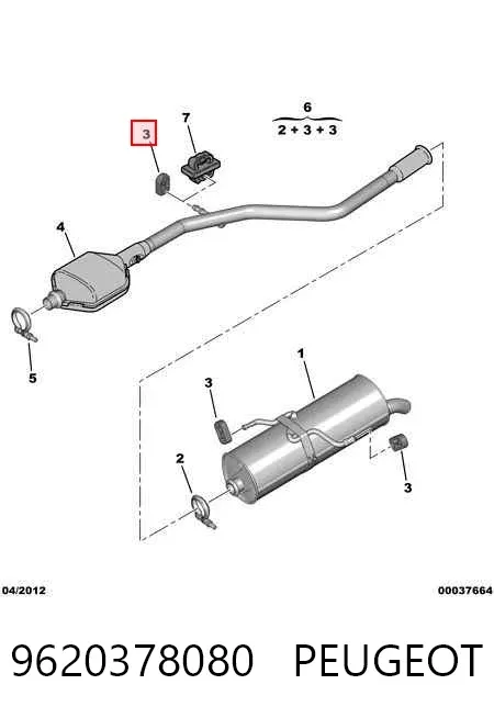 Poduszka mocowania tłumika 9620378080 Peugeot/Citroen