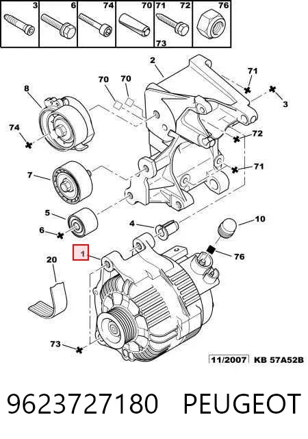 Alternator 9623727180 Peugeot/Citroen