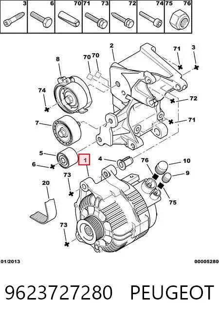 Alternator 9623727280 Peugeot/Citroen