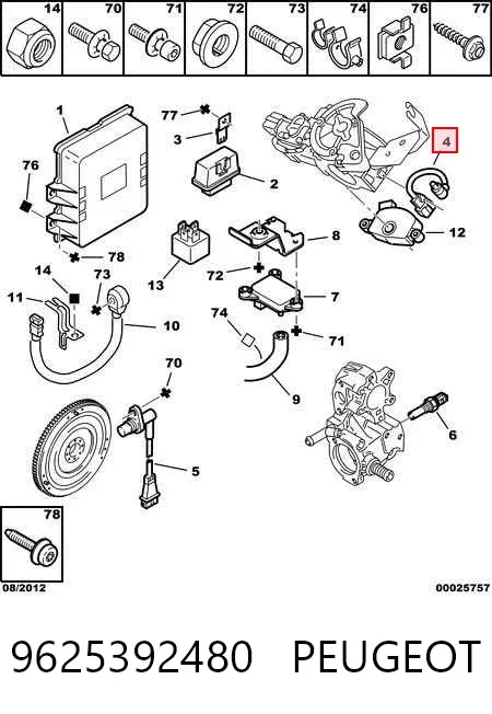 Czujnik temperatury powietrza wlotowego 9625392480 Peugeot/Citroen