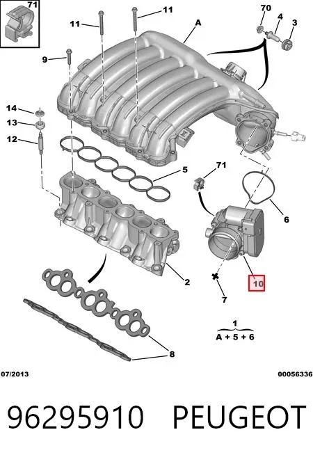 Przepustnica, komplet 96295910 Peugeot/Citroen