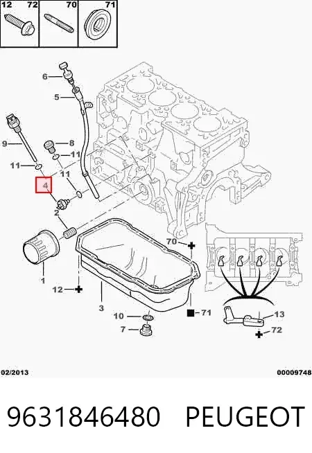 Czujnik ciśnienia oleju 9631846480 Peugeot/Citroen