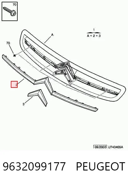 Atrapa chłodnicy 9632099177 Peugeot/Citroen