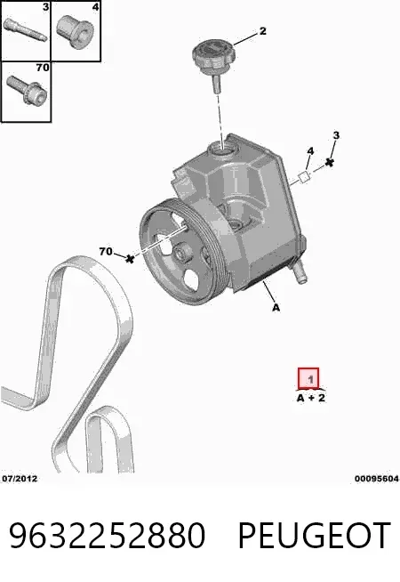 Pompa wspomagania hydraulicznego kierownicy 9632252880 Peugeot/Citroen