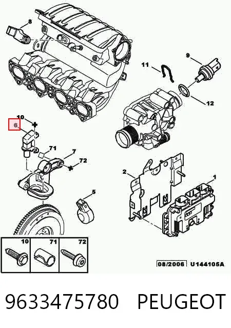 Czujnik położenia wału korbowego 9633475780 Peugeot/Citroen