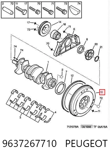 Koło zamachowe silnika 9637267710 Peugeot/Citroen