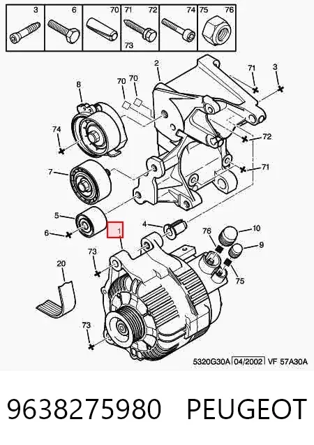 Alternator 9638275980 Peugeot/Citroen