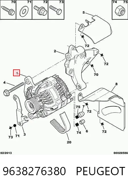 Alternator 9638276380 Peugeot/Citroen