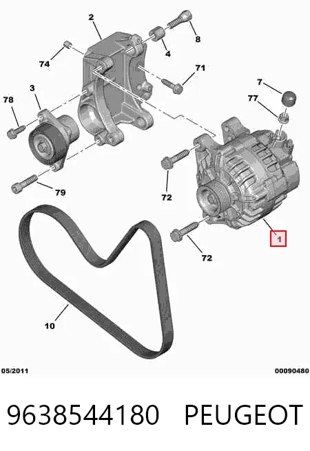 Alternator 9638544180 Peugeot/Citroen