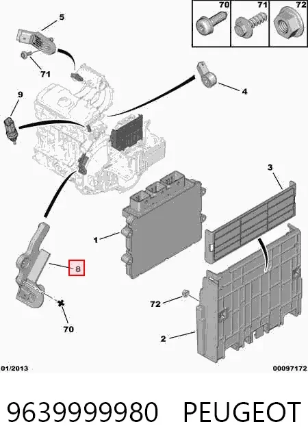 Czujnik położenia wału korbowego 9639999980 Peugeot/Citroen
