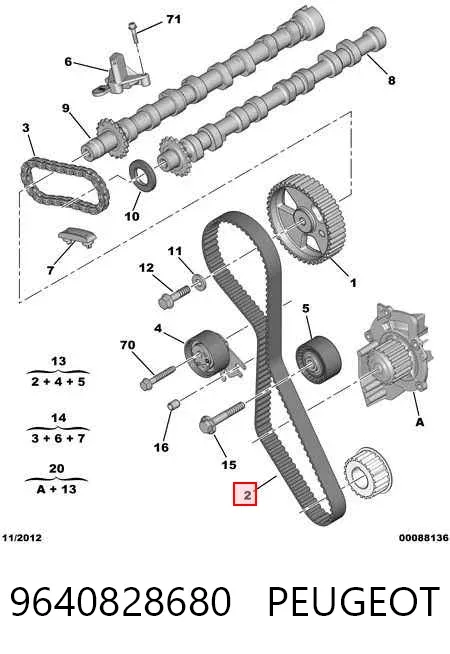 Pasek rozrządu 9640828680 Peugeot/Citroen