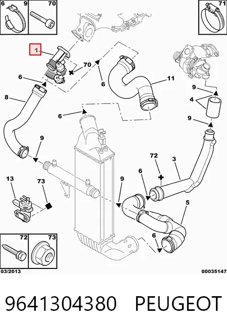 Przepustnica, komplet 9641304380 Peugeot/Citroen