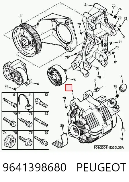 Alternator 9641398680 Peugeot/Citroen