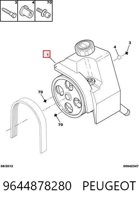 Pompa wspomagania hydraulicznego kierownicy 9644878280 Peugeot/Citroen