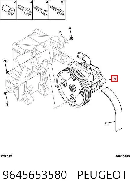 Pompa wspomagania hydraulicznego kierownicy 9645653580 Peugeot/Citroen