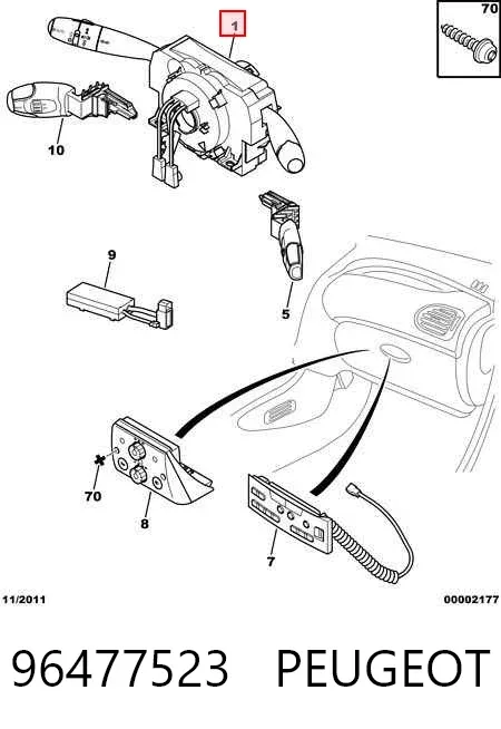 Przełącznik zespolony, w komplecie 96477523 Peugeot/Citroen