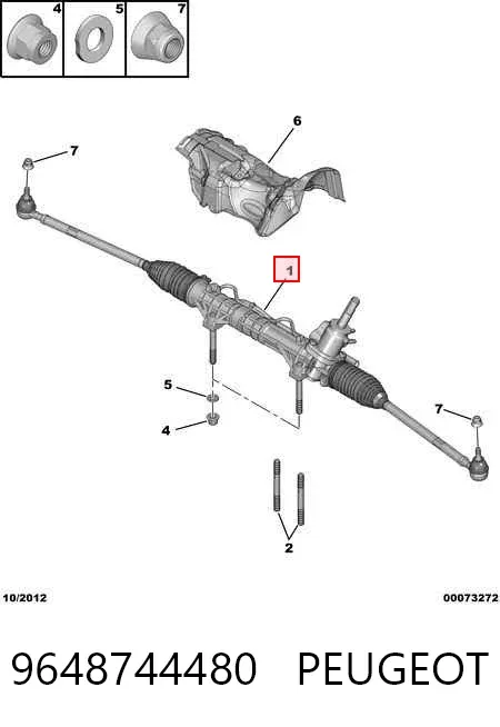 Listwa kierownicza (maglownica) 9648744480 Peugeot/Citroen