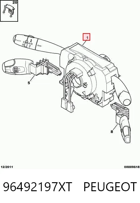 Przełącznik zespolony, w komplecie 96492197XT Peugeot/Citroen