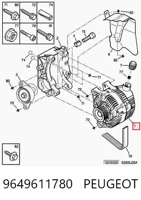 Alternator 9649611780 Peugeot/Citroen