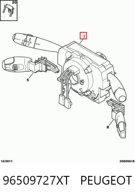 Przełącznik zespolony, w komplecie 96509727XT Peugeot/Citroen