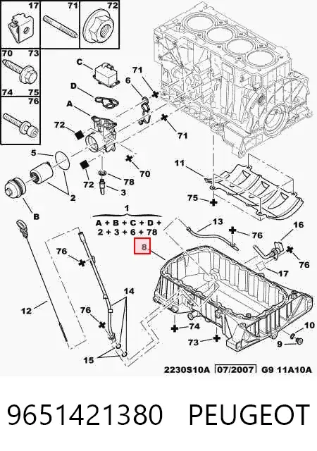Miska olejowa silnika 9651421380 Peugeot/Citroen