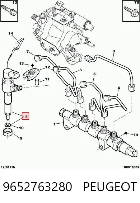 Wtryskiwacz paliwa 9652763280 Peugeot/Citroen