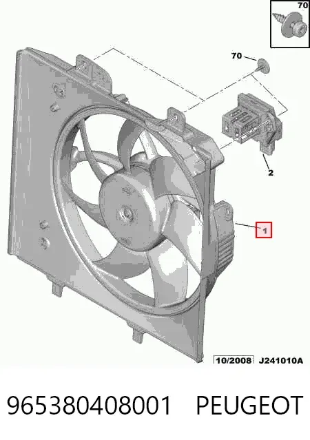 Dyfuzor chłodnicy, w komplecie z silnikiem i wirnikiem 965380408001 Peugeot/Citroen