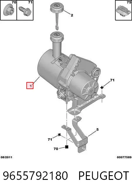 Pompa wspomagania hydraulicznego kierownicy 9655792180 Peugeot/Citroen